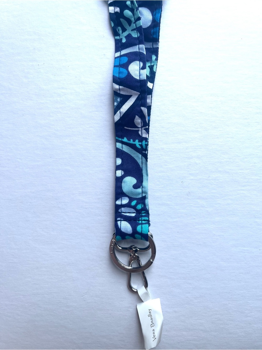 Vera Bradley Women’s Wide Lanyard in Blue Island Medallion NWT Key Ring